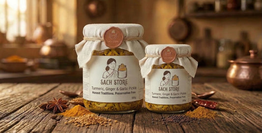 Haldi Garlic Ginger Pickle | Golden Achar